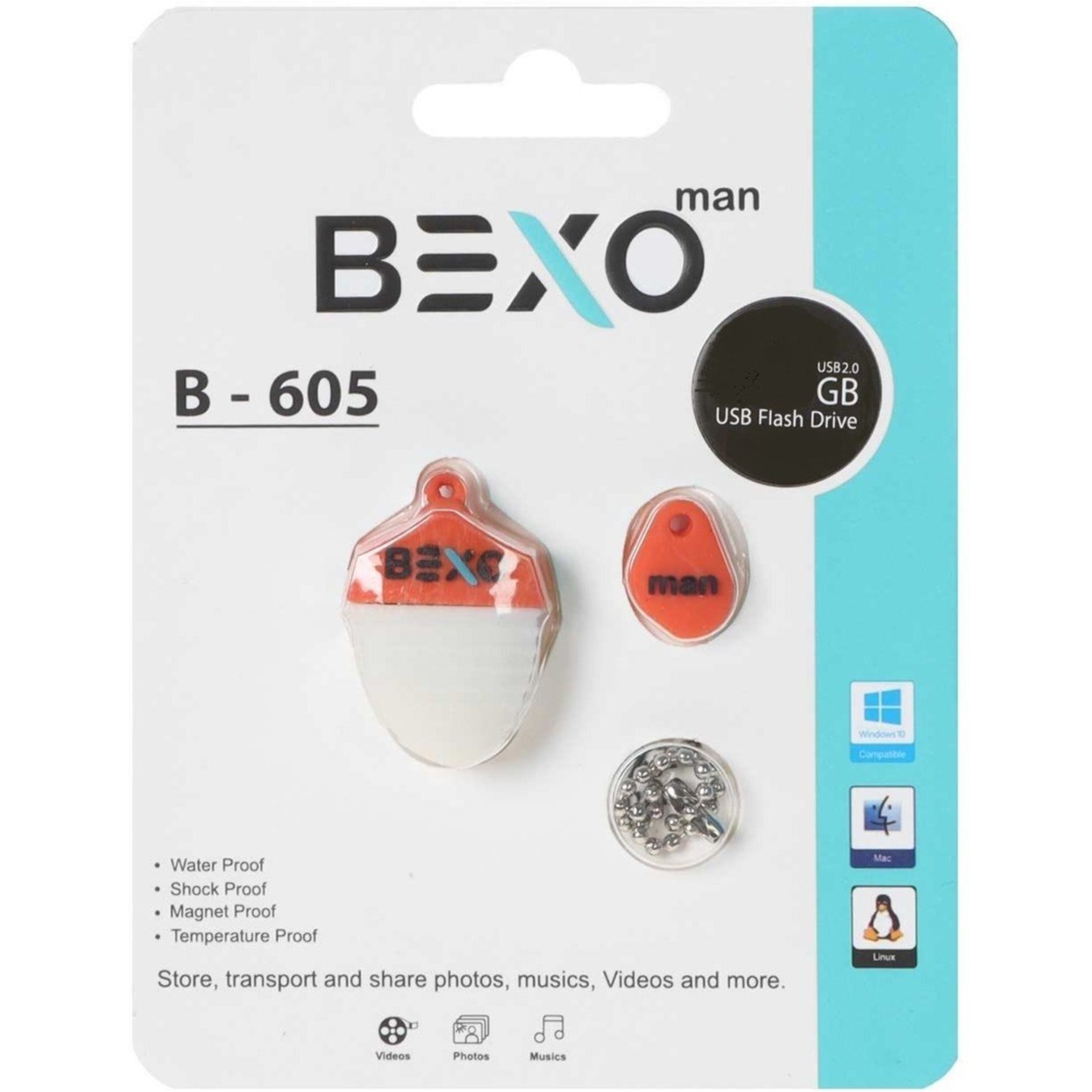 فلش مموری بکسو مدل B-605 ظرفیت 16 گیگابایت با گارنتی